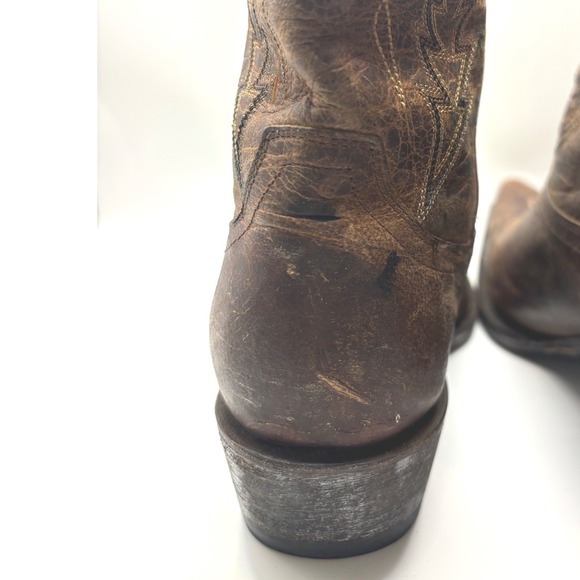 Cavenders Western Boots Brown Leather Stitch with Gold Brush Strokes Size 6.5 B - Picture 13 of 13